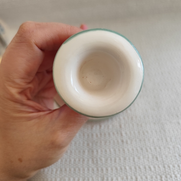 Vintage Porcelain Candle Holder with purple followers. - Picture 5 of 8